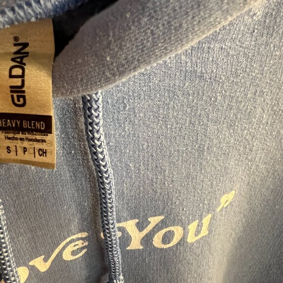 💙 Taylor Swift “I Love You” Lyrics Hoodie – Blue Pullover Sweatshirt - Picture 3 of 3